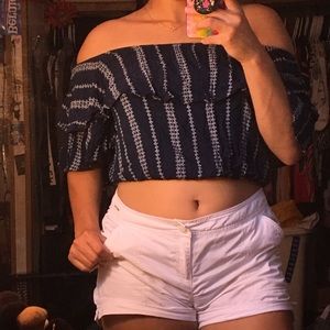 off the shoulder crop top